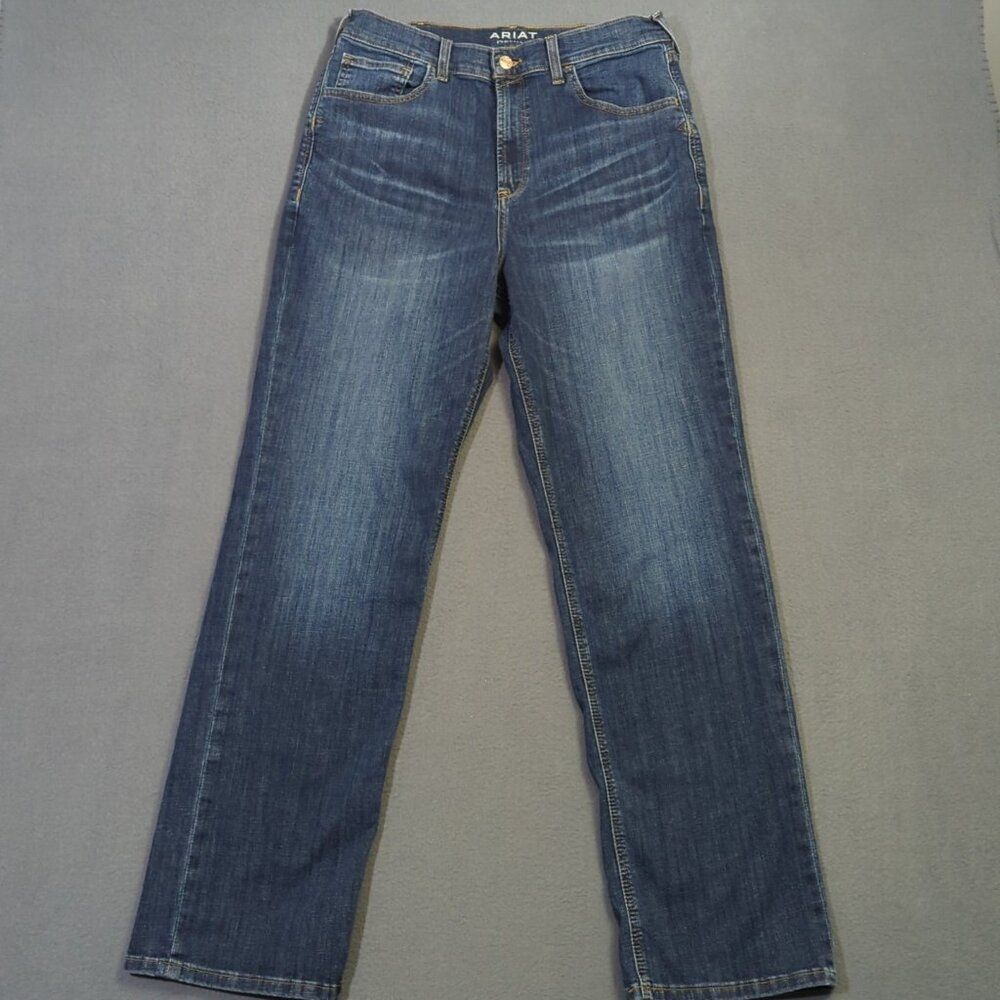 Ariat Jeans Women's 32R Blue Ultra High Rise Relaxed Straight Frankie Pasadena
